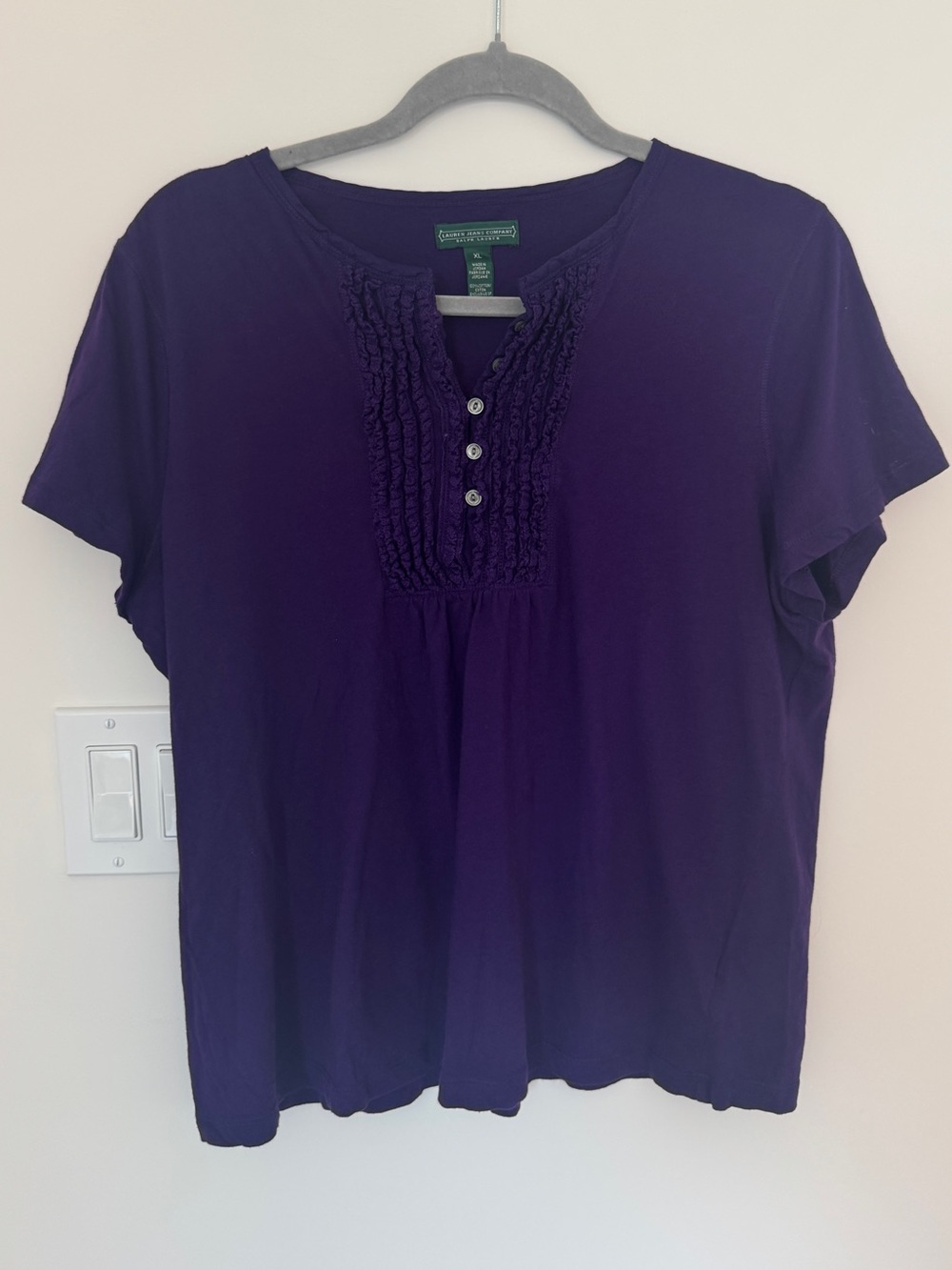 Vintage Lauren Jeans Company Purple 100% Cotton Top